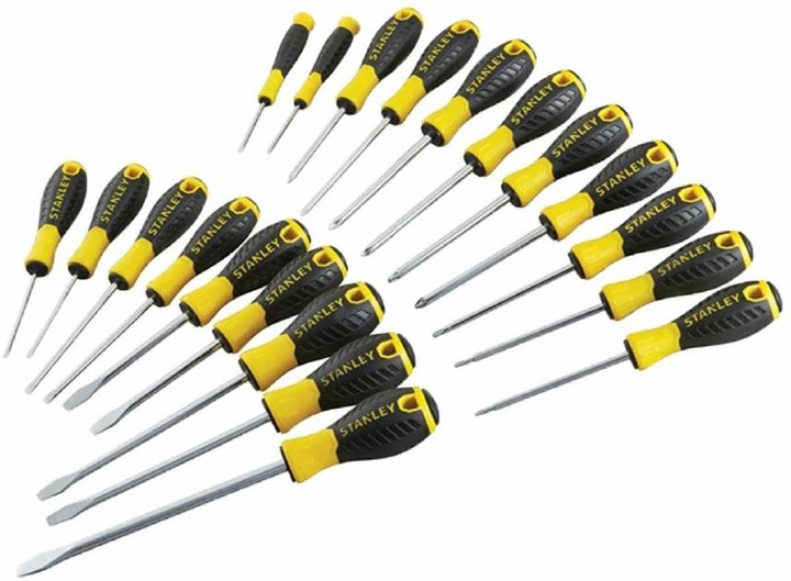 Actual product image Stanley Tools sta060213 Essential screwdriver, yellow/black (20 pieces) (Pin-torx, Pozidriv cross recess (PZ))