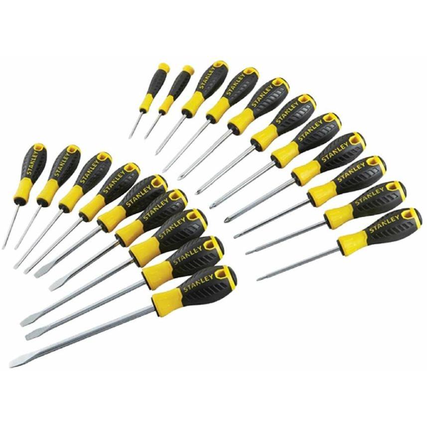 Stanley, Schraubenzieher, Tools sta060213 Essential Schraubendreher, gelb/schwarz (20 Stück) (Pin-torx, Pozidriv-Kreuzsc...