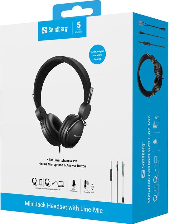 Produktbild Sandberg Headset MiniJack mit Line-Mic 3.5 mm Klinke (Kabelgebunden)