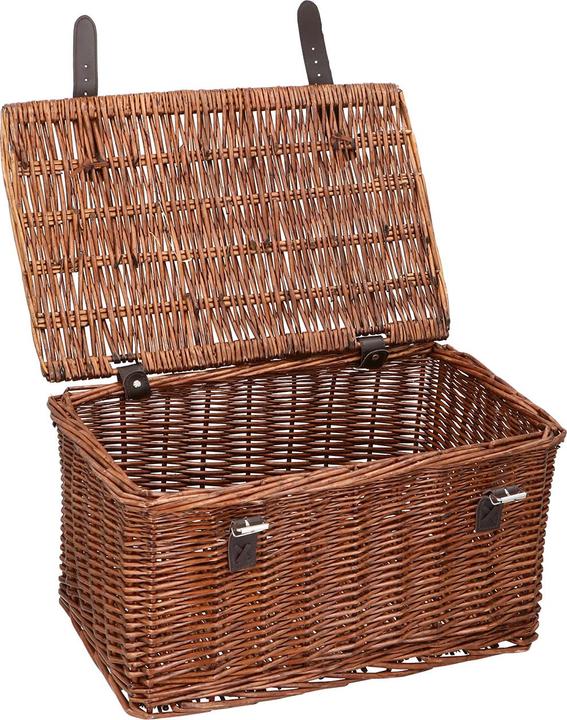 Image du produit Natura Punto Panier vélo vintage en wicker et cuir (30 l)
