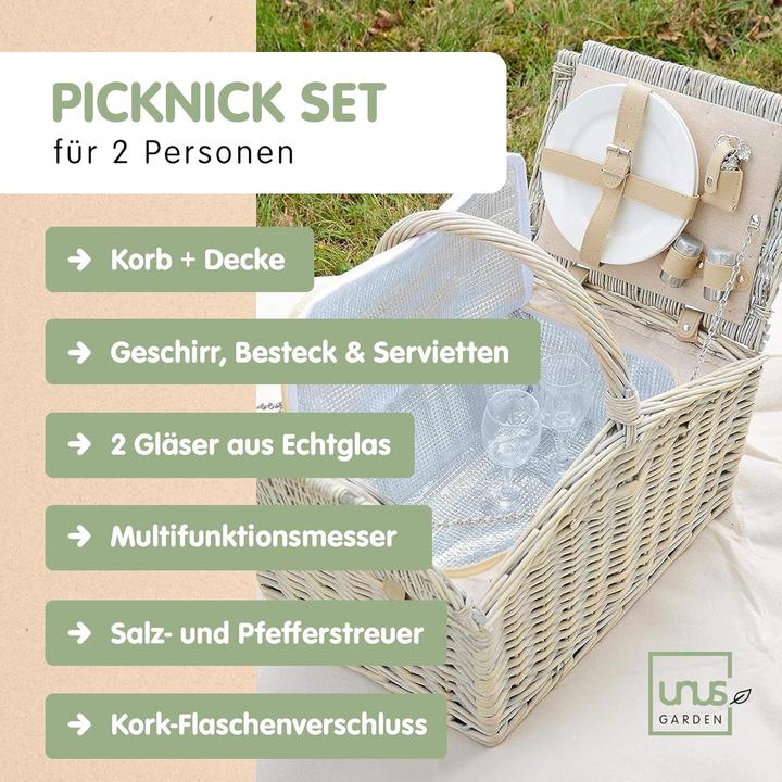 Actual product image Unus Picknick Set mit Kühltasche und Decke für 2 Personen
