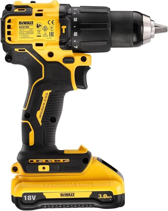 Produktbild DeWalt HAMMER DRILL 18V 65Nm 2x3.0Ah WITHOUT SHEETS DCD709L2T