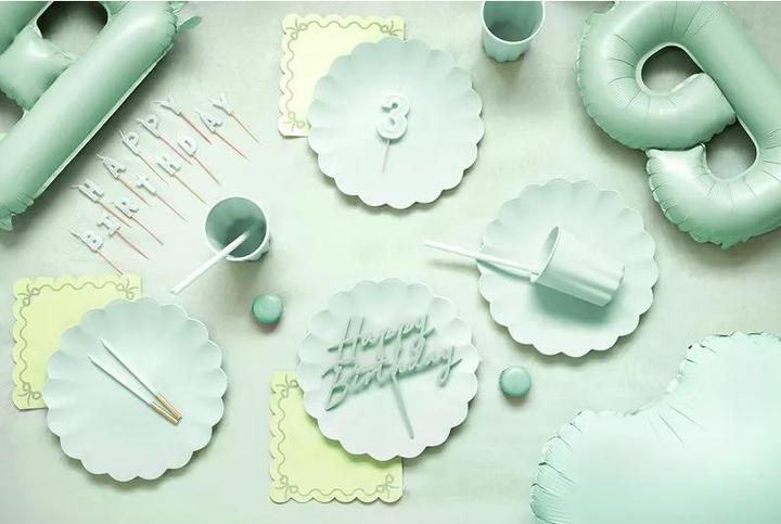 Actual product image Partydeco Décoration pour gâteau "Happy Birthday" Vert Pastel (1 Piece)