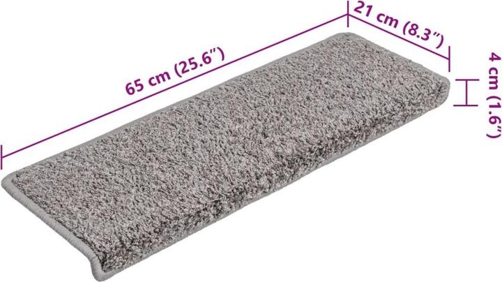 Actual product image vidaXL Step mats 30 pcs. 65x21x4 cm Beige (65 x 21 x 4 cm)