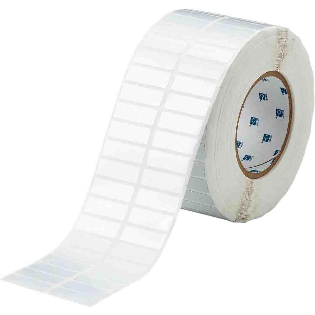 Brady, Etiketten, THT-37-434-10, Polyester, Silber, glänzend, 38.10 x 12.70 mm, extrem stark haftend, 2-bahnig