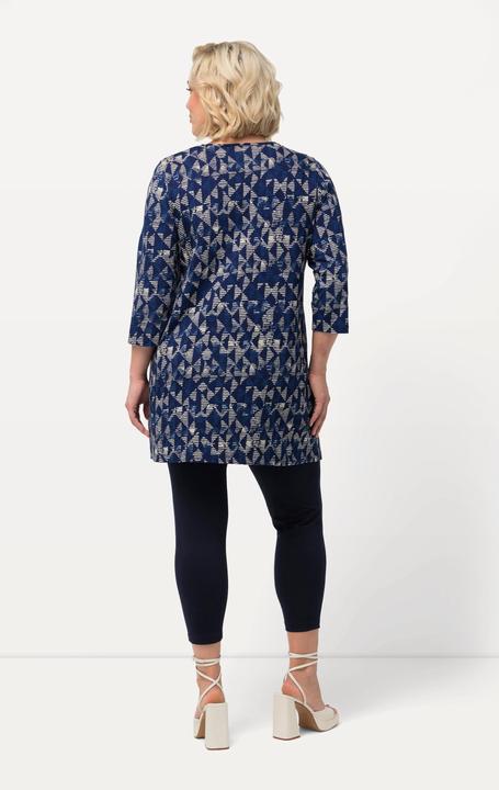 Actual product image Ulla Popken Graphic Triangle Two Tone Knit Tunic (62)