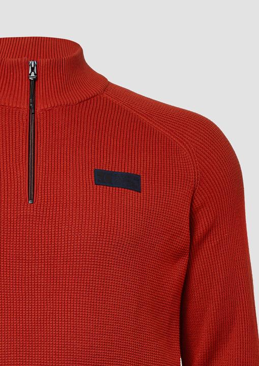 Produktbild s.Oliver Strickpullover Pullover aus Strukturstrick mit Troyer-Kragen (3XL)