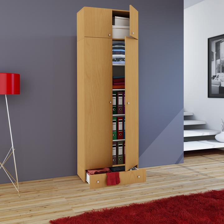 Produktbild VCM Holz Mehrzweckschrank Serie Vandol mit Drehtüren (70 x 40 x 238 cm)