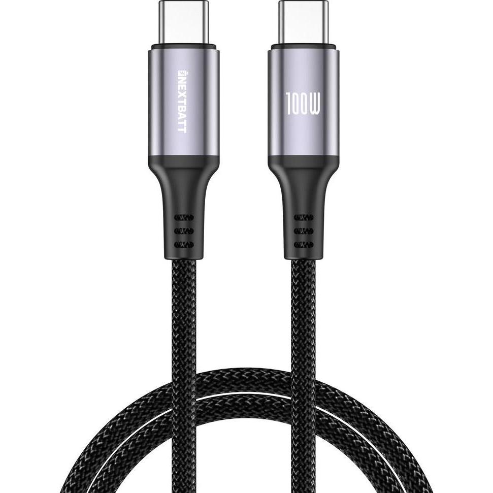 Nextbatt USB-C to USB-C Cable 100W, 5A, 2m - Black (2 m, 100 W), Cavo USB