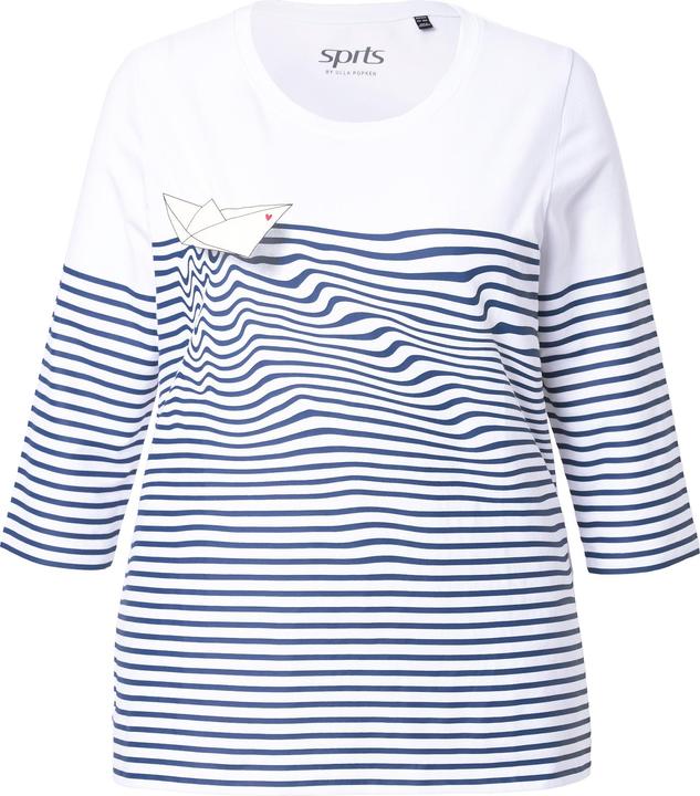 Produktbild Ulla Popken Shirt, Ringel, Papierboot, U-Boot-Ausschnitt, 3/4-Arm (50, 52)