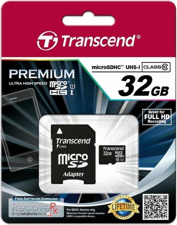 Productafbeelding Transcend Premium 400x (32 GB, microSDHC, U1, UHS-I)