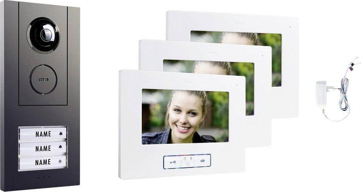 Produktbild Modern-Electronics m-e VISTUS VD ALU-6730 A Video-Türsprechanlage für 3-Familienhaus mit 7" Innenstation