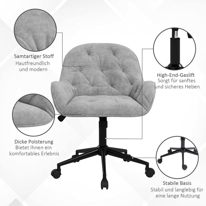 Immagine prodotto Vinsetto Bürostuhl höhenverstellbar mit Wippfunktion und Rollen