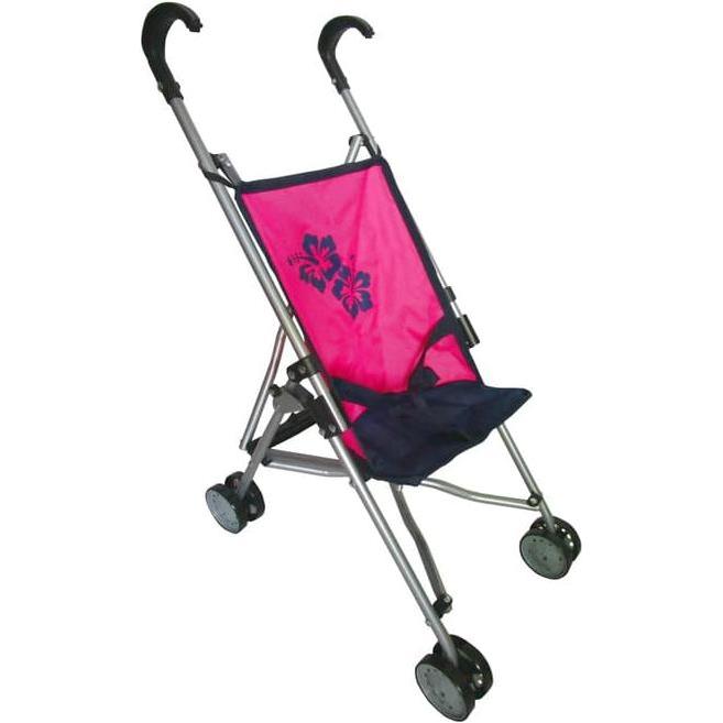 Besttoy Puppenbuggy - pink/blau mit Blumen -