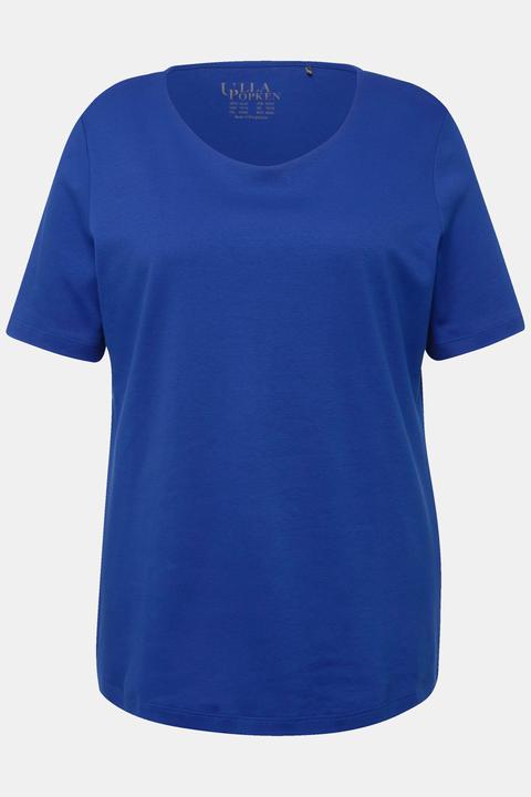 Actual product image Ulla Popken Double Layer Rounded V-Neck Slim Fit Tee (60)