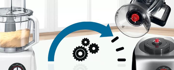 Actual product image Bosch Hausgeräte Food Processor MC812B816 MultiTalent 8 1250 W, Number of speeds 5, Bowl capacity 2.4 L, Blender, Bla (1250 W)