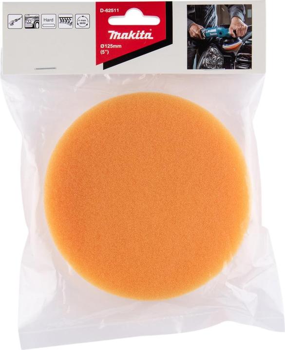 Actual product image Makita Sanding sponge for single disc/polishing machine, Ø125 mm, unperforated, 1 piece, orange (0)