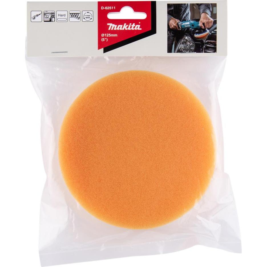Thumbnail - Makita, Schleifmittel, Schleifschwamm für Einscheiben-/ Poliermaschine, Ø125 mm, Ungelocht, 1 Stück, orange (0)