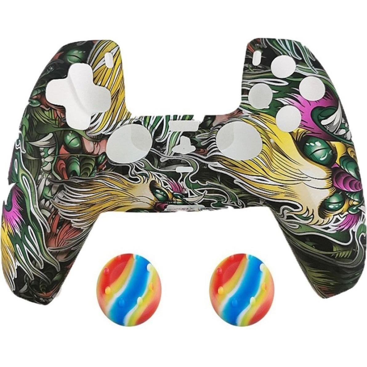 Thumbnail - König Design 2 x Schutzhülle für Playstation 5 DualSense Controller Skin Silikon Schutz Motiv (Playstation Classic), Gam...