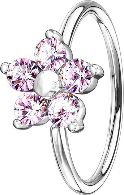 Immagine prodotto Star Piercing Anello Micro Piercing argento cristallo fiore rosa (Ottone)