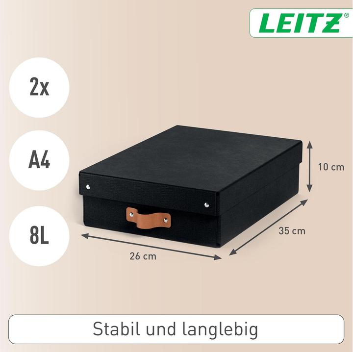 Produktbild Leitz Archivbox Puro Recyclingkarton Mittelgross und Flach mit Deckel (A4)