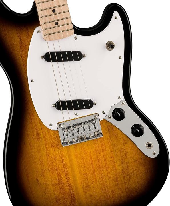 Actual product image Fender Sonic Mustang MN 2-Colour Sunburst electric guitar (Electric guitar, Body: poplar wood, Fingerboard: Maple, Neck: Maple)