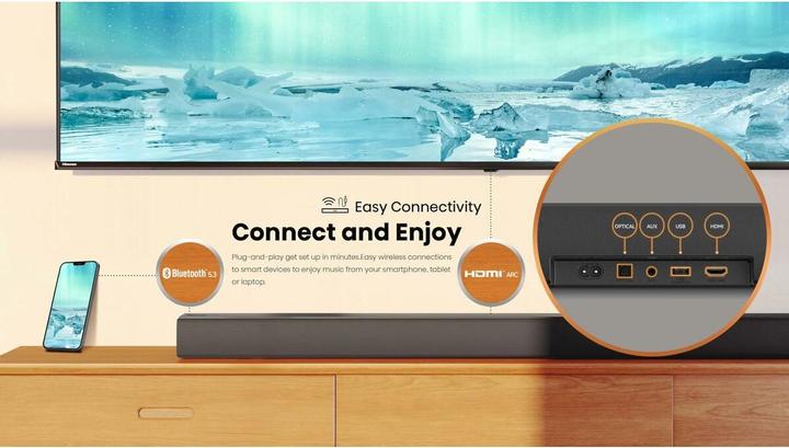 Productafbeelding Hisense Geluidsbalk HS3100 3.1 - 480W - Subwoofer (480 W)