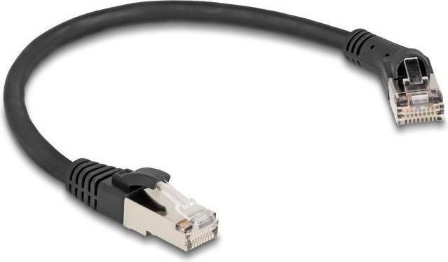 Produktbild Delock RJ45 Netzwerkkabel Cat.8.1 S/FTP Stecker 45ï¿½ nach rechts gewinkelt zu Stecker gerade bis 40 (S/FTP, CAT8.1, 0.25 m)