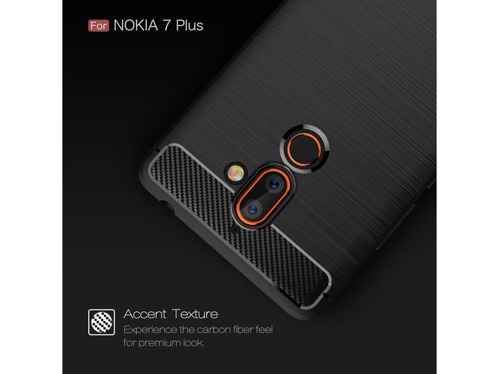 Actual product image Screenguard Nokia 7 Plus Cover Carbon Brushed Soft TPU (Nokia 7 Plus)