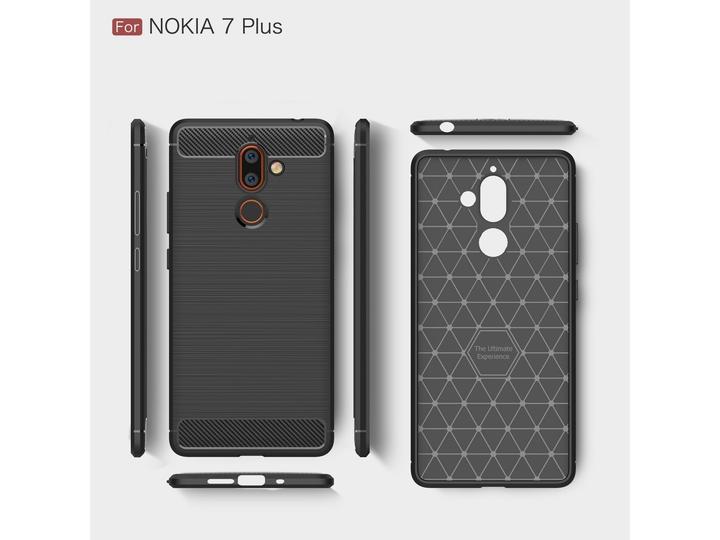 Actual product image Screenguard Nokia 7 Plus Cover Carbon Brushed Soft TPU (Nokia 7 Plus)