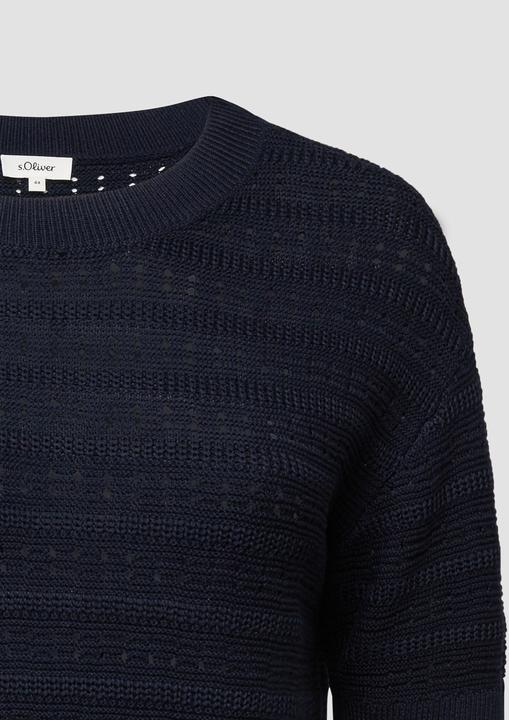 Produktbild s.Oliver Strickpullover Ajour-Pullover mit Halbarm (44)