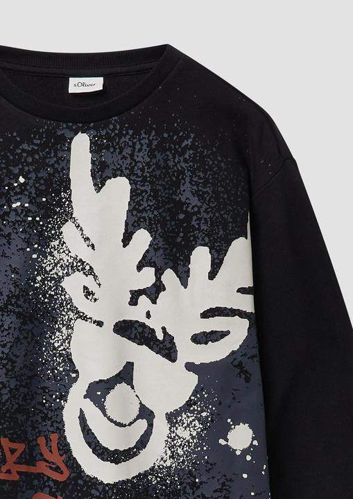 Produktbild s.Oliver Sweatshirt Sweatshirt mit X-Mas Wechselprint (134, 140)
