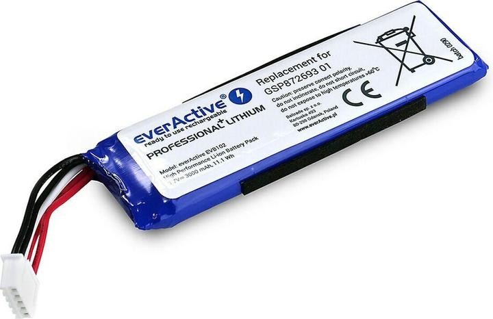 Image du produit Everactive Batterie rechargeable EVB102 pour enceinte bluetooth JBL Flip 4 (1 pcs, Spécifique à l'appareil, 3000 mAh)