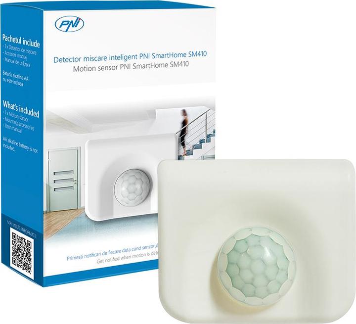 Actual product image PNI SmartHome SM410 intelligent motion detector for the SM400 wireless alarm system (100 m)