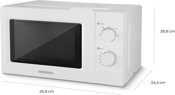 Produktbild Heinrich´s Mikrowelle mit 5 Leistungsstufen und Auftaufunktion (20 l)