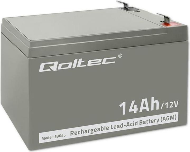 Actual product image Qoltec 53045 - Battery / accumulator - 14 Ah - 12 V - White - 210 A - 15 cm (12 V, 14 Ah)