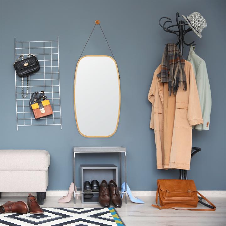 Actual product image Relaxdays Oval Wall Mirror with Strap (43.5 x 1.5 x 76.5 cm)