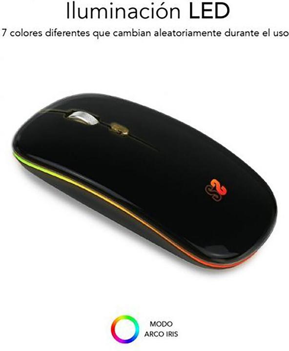 Actual product image Subblim Raton LED Dual Flat Mouse Black (Wireless)