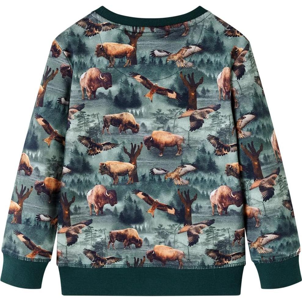 Thumbnail - VidaXL, Unisex, Pullover, Kinder-Sweatshirt Dunkelgrün 116,Material: 95 % Baumwolle, Grün, (116)