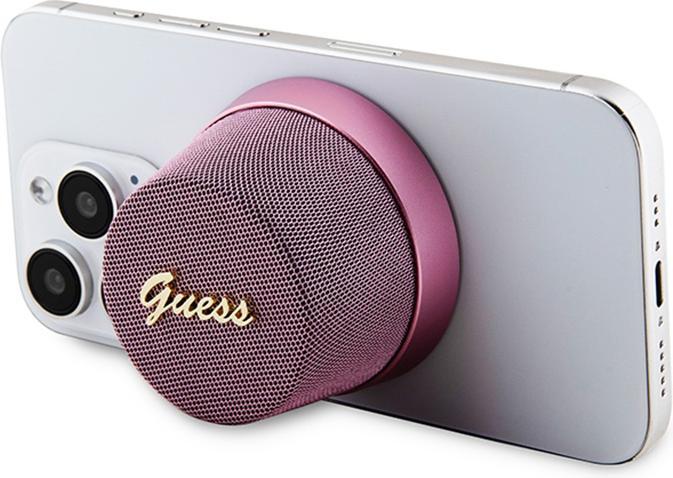 Actual product image Guess głośnik Bluetooth GUWSC3ALSMP Speaker Stand różowy/pink Magnetic Script Metal (12 h)
