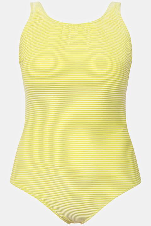 Actual product image Ulla Popken Stripe Print Fine Texture Swimsuit (48)