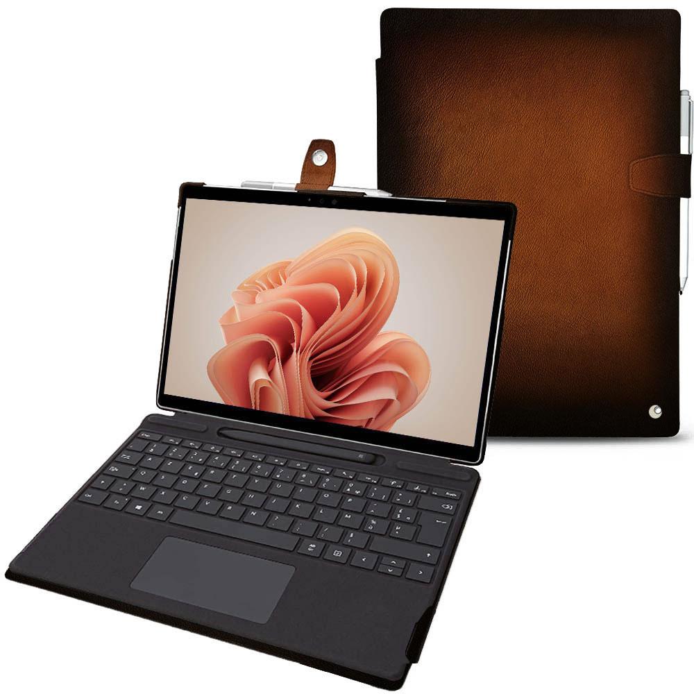 Noreve Lederschutzhülle Microsoft Surface Pro 9 (Surface Pro), Tablet Hülle, Braun