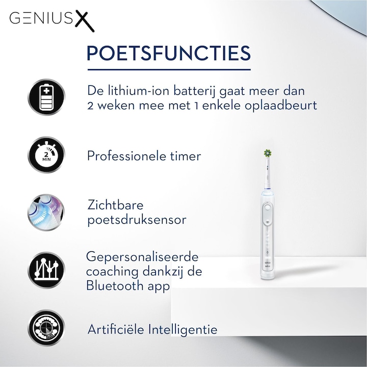 Actual product image Oral-B Genius X Electric Toothbrush White (Oscillating toothbrush)