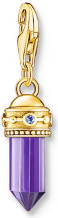 Produktbild Thomas Sabo Charm-Anhänger Hexagon mit imitiertem Amethyst vergoldet (750 Gelbgold Vergoldung, 925 Sterlingsilber)