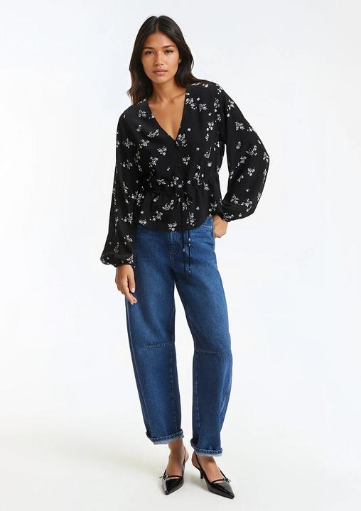 Immagine prodotto La Redoute Collections Geblümte Bluse mit langen Ärmeln & V-Ausschnitt (XS)