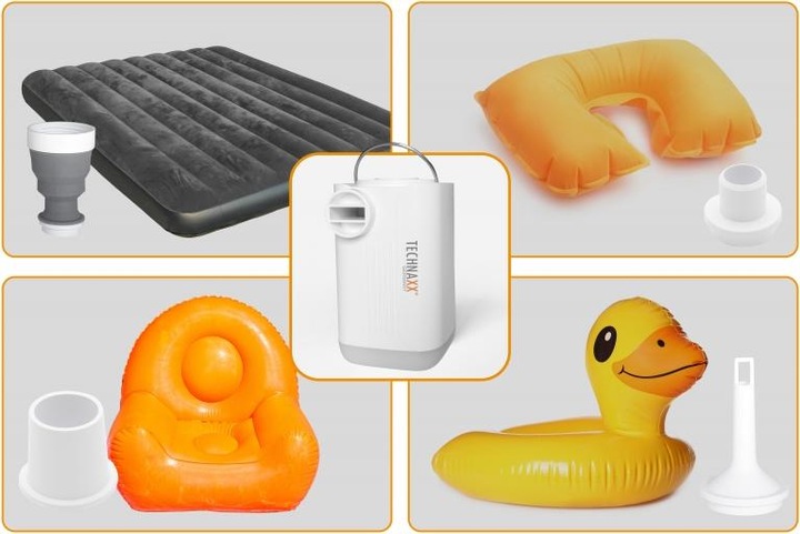 Produktbild Technaxx Mini-Akku-Luftpumpe mit LED-Lampe