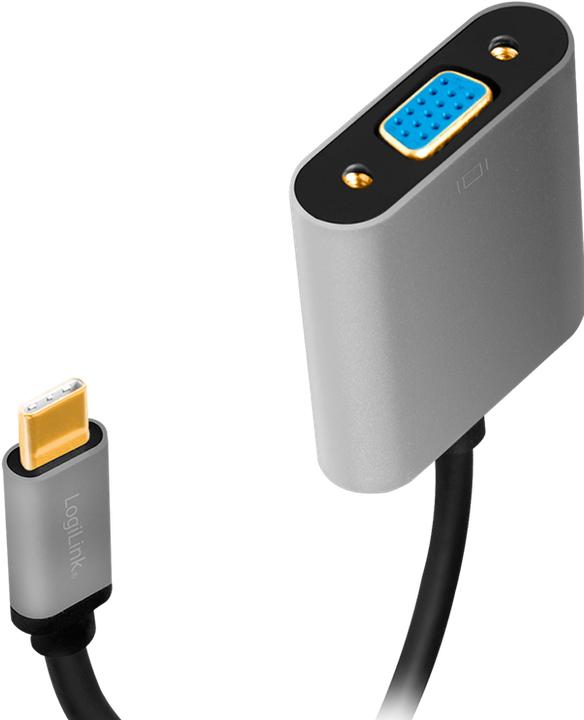 Immagine prodotto LogiLink LinkLink CUA0104 Adattatore USB 3.2 Gen 1 C/M a VGA, 1080p/60Hz, alluminio, nero/grigio, 0,15 m (15 cm)
