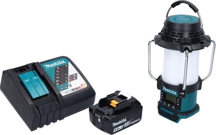 Makita DMR 055 RT1 Cordless Radio FM 360° 18 V + 1x Battery 5.0Ah + Charger (FM, AM)