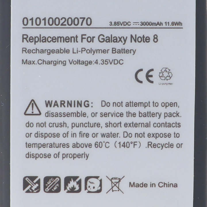 Image du produit AccuCell Batterie Samsung Galaxy Note 8, SM-N9500