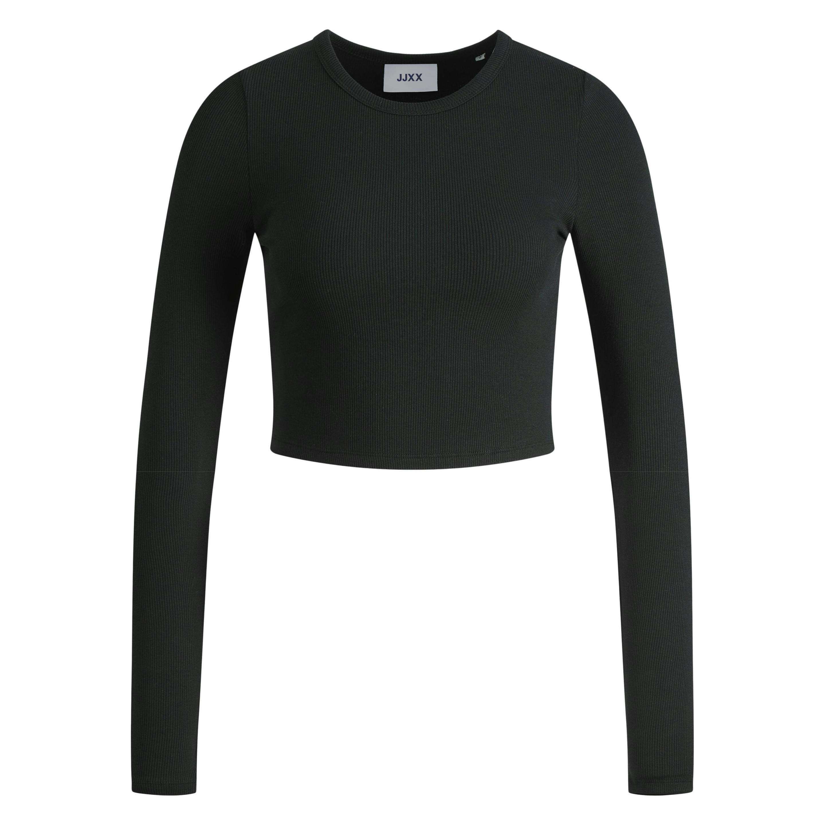 Jjxx, Damen, Shirts, JXFeline Rippstrick Longsleeve, Schwarz, (L)